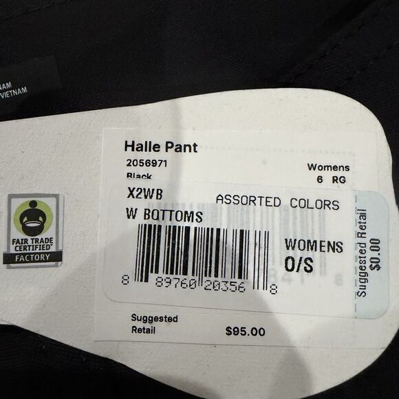 NEW prAna $95 BLACK HALLE  STRAIGHT PANT Women SZ 6 Reg Roll Tab Water Repel - Picture 14 of 16
